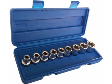 E Type Socket Set 1/2", 9 pcs E10-E24
