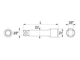 Articulated Extension for Socket 3/8"x150mm 1 Articulated Extension for Socket 3/8"x150mm 1