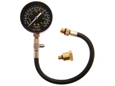 BGS Benzininis kompresijos matuoklis su adapteriais M12+M14 BGS Benzininis kompresijos matuoklis su adapteriais M12+M14