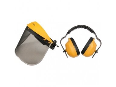 Protective Mesh Face Shield + Ear Protection Set