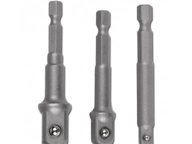 Adapter Set from 1/4"(6.3 mm) to sockets 1/4"-3/8"-1/2" Adapter Set from 1/4"(6.3 mm) to sockets 1/4"-3/8"-1/2"