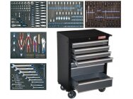 Įrankių spintelė su 7 stalčiais, 243 įrankiai