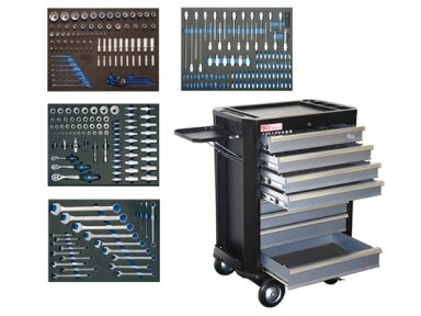 Tool cabinet with 7 drawers, 293 tools Tool cabinet with 7 drawers, 293 tools