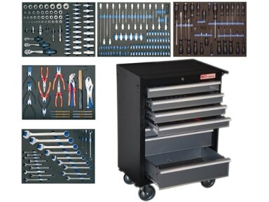 Tool cabinet with 7 drawers, 243 tools Tool cabinet with 7 drawers, 243 tools