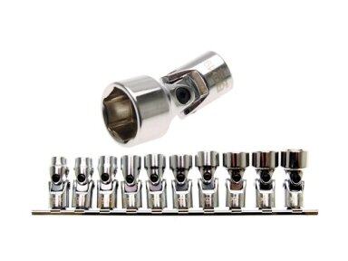 Socket Set 3/8", 10 pcs, Swivel, Hexagonal