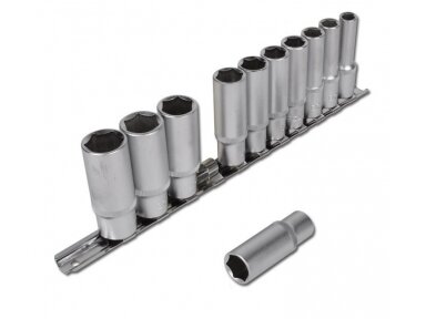 Long head socket set 3/8", 8-19 mm, 11 pcs.