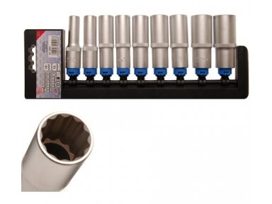 Long 12-Point Socket Set 1/2", 10-24 mm, 9 pcs.