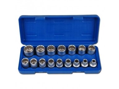 12-point Socket Set 8-24 mm, 16 pcs. 1/2"