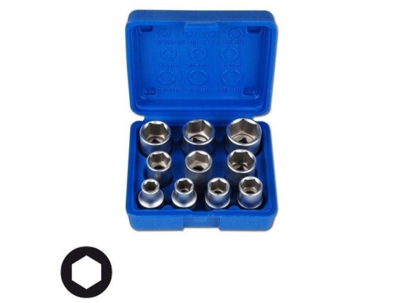 Colinių galvučių komplektas 10 vnt. 1/2", 3/8“-15/16“ Colinių galvučių komplektas 10 vnt. 1/2", 3/8“-15/16“
