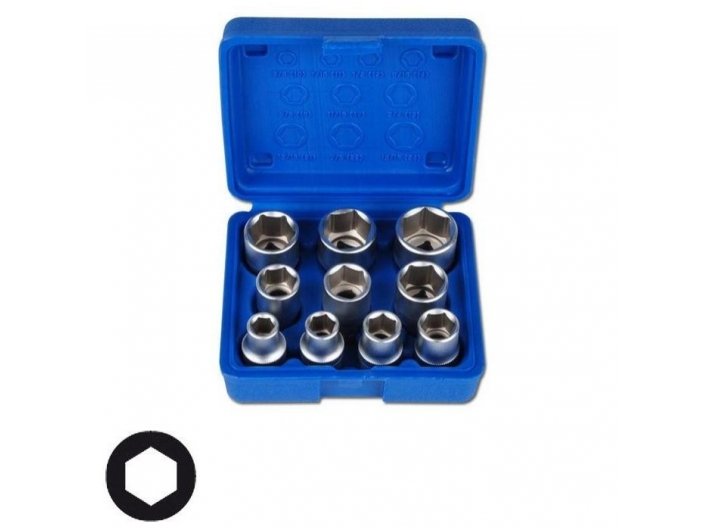 Colinių galvučių komplektas 10 vnt. 1/2", 3/8“-15/16“ Colinių galvučių komplektas 10 vnt. 1/2", 3/8“-15/16“