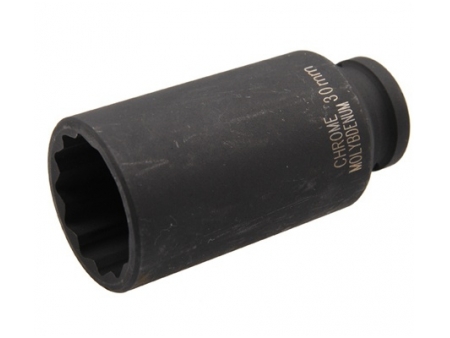 Galvutė ilga smūginė plonasienė, 12 kampė 30mm, 1/2" Galvutė ilga smūginė plonasienė, 12 kampė 30mm, 1/2"