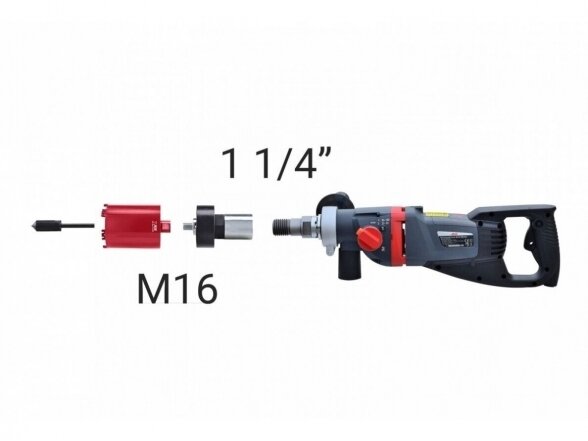 Adapteris su dulkių nusiurbimu 1 1/4 UNC į M16 2 Adapteris su dulkių nusiurbimu 1 1/4 UNC į M16 2