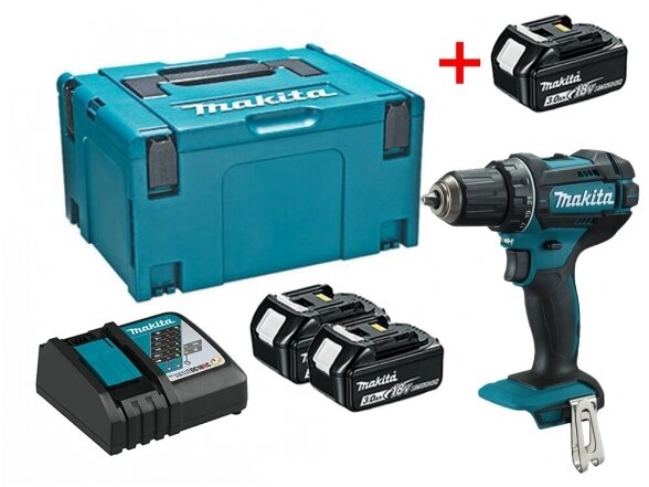 MAKITA DDF482RM3J Cordless Drill-Driver 3x4,0Ah 18v Li-ion