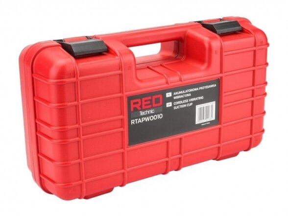 Akumuliatorinis vibro padas / pritraukėjas plytelėms Red Technik, 18V 4 Akumuliatorinis vibro padas / pritraukėjas plytelėms Red Technik, 18V 4
