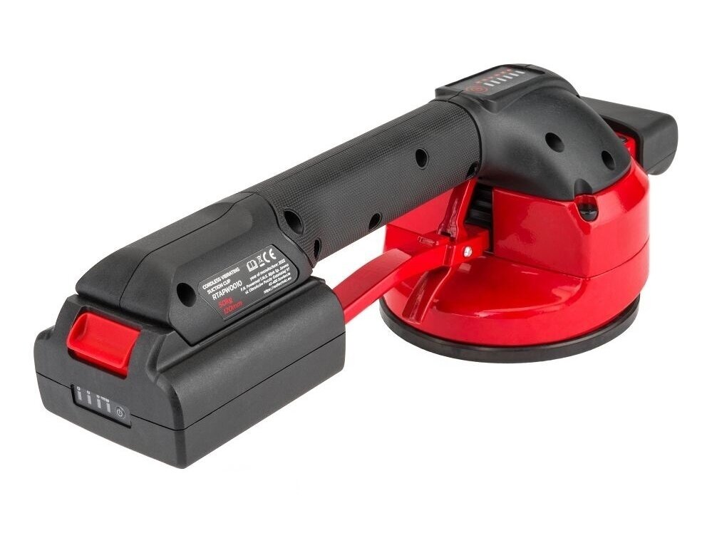 Akumuliatorinis vibro padas / pritraukėjas plytelėms Red Technik, 18V 2 Akumuliatorinis vibro padas / pritraukėjas plytelėms Red Technik, 18V 2