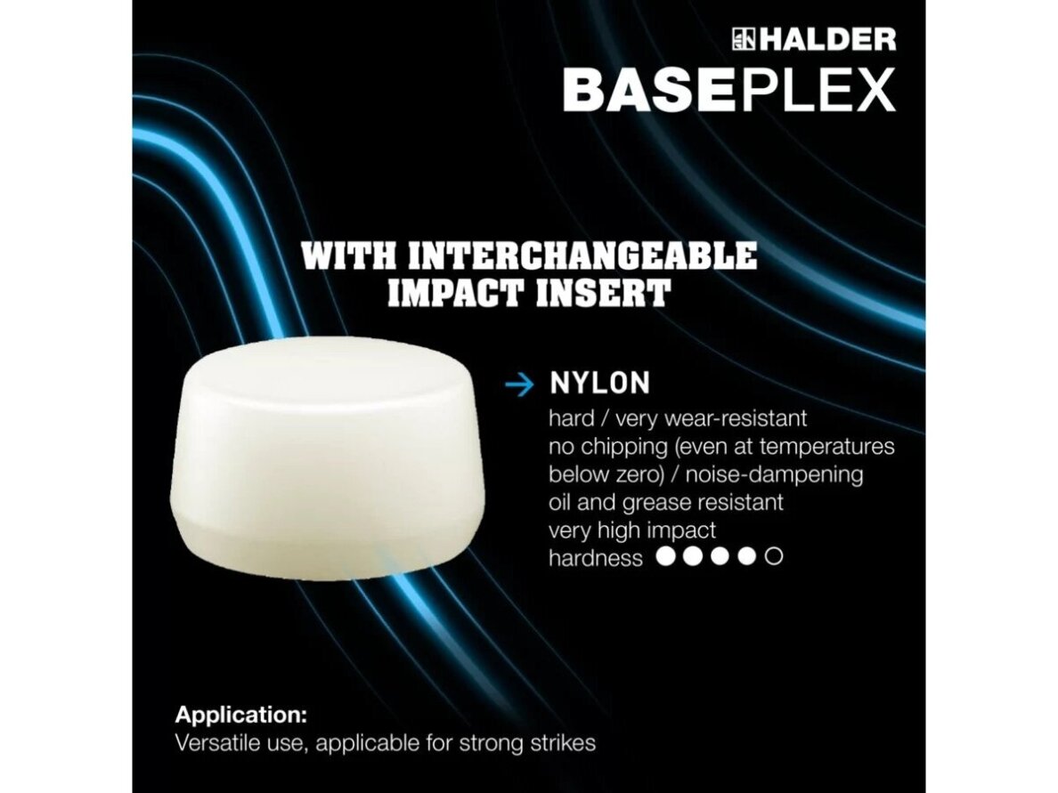 BASEPLEX молоток с мягкими бойками, 25-50 mm, с литым цинковым корпусом и деревянной рукояткой, нейлон / ацетат целлюлозы 3 BASEPLEX молоток с мягкими бойками, 25-50 mm, с литым цинковым корпусом и деревянной рукояткой, нейлон / ацетат целлюлозы 3