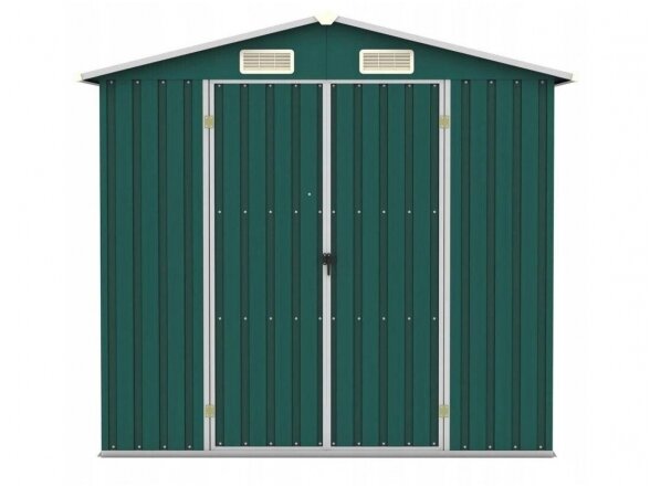 Bass sandėliavimo namelis 2,6 x 2,6 x 1,9 m, žalios spalvos 1