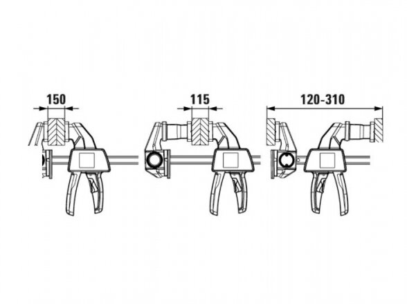 Bessey EZR Clamps x 2 pcs. for one-handed operation 15 Bessey EZR Clamps x 2 pcs. for one-handed operation 15
