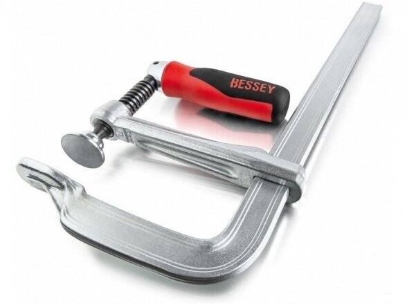 Bessey GZ60-12KG spaustuvas su vientisu metaliniu profiliu ir pasukama rankena, maks. spaudimo ilgis 600 mm 4 Bessey GZ60-12KG spaustuvas su vientisu metaliniu profiliu ir pasukama rankena, maks. spaudimo ilgis 600 mm 4