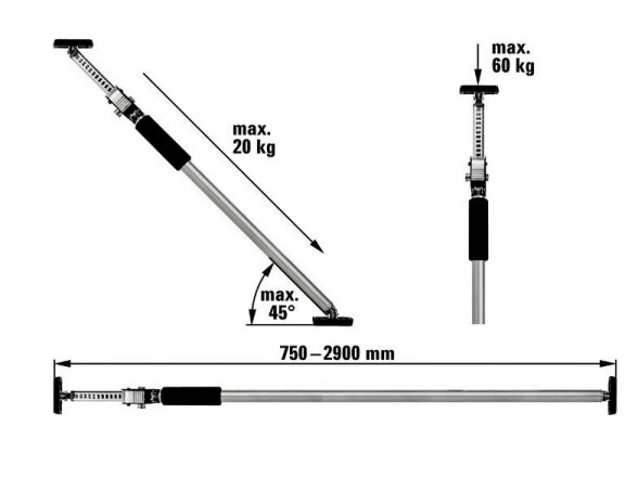 Bessey ST250 telescopic support stand, working range 1450-2500 mm, maximum load 60 kg 7