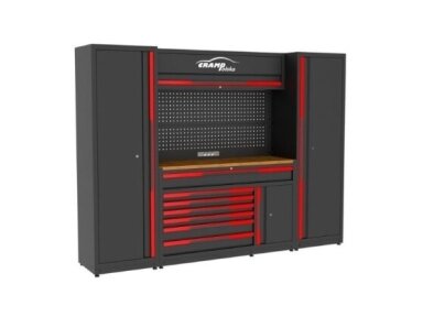 Cramp workshop furniture set with workbench, 268 cm Cramp workshop furniture set with workbench, 268 cm