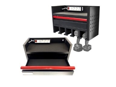 Cramp wall-mounted tool shelf with cabinet 230V / USB