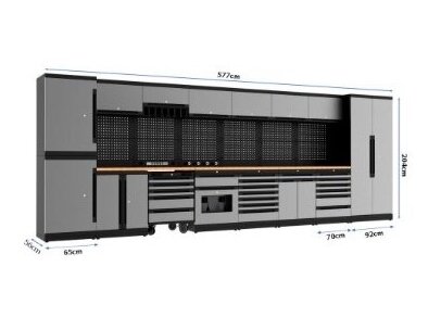 Комплект мебели для мастерской Cramp PREMIUM из толстой стали, 577 cm, 35 элементов 1 Комплект мебели для мастерской Cramp PREMIUM из толстой стали, 577 cm, 35 элементов 1