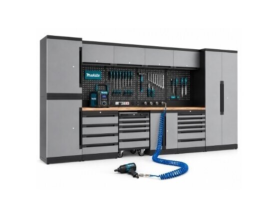 Cramp PREMIUM workshop furniture set made of thick steel, 437 cm, 25 elements 2 Cramp PREMIUM workshop furniture set made of thick steel, 437 cm, 25 elements 2