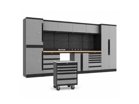 Cramp PREMIUM workshop furniture set made of thick steel, 437 cm, 25 elements 4 Cramp PREMIUM workshop furniture set made of thick steel, 437 cm, 25 elements 4