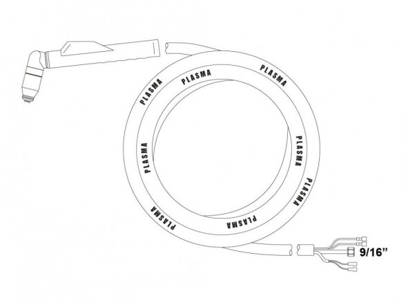 Torch for plasma cutting EL-120 (with HF) 12m, designed for plasma cutting machines working with UNITORCH™ torches Torch for plasma cutting EL-120 (with HF) 12m, designed for plasma cutting machines working with UNITORCH™ torches