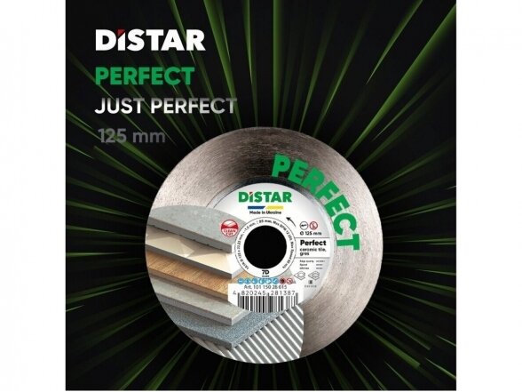 Deimantinis diskas akmens masės, keramikos, porceliano plytelėms, Distar Perfect 125mm 5