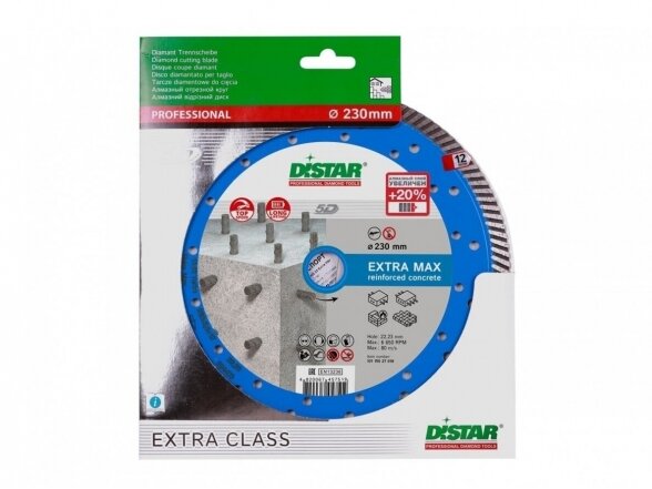 Deimantinis diskas betonui ir gelžbetoniui Distar Turbo Extra Max, 230mm 2