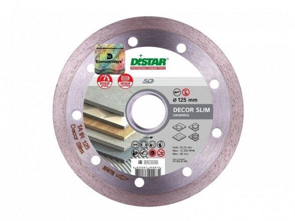 Deimantinis diskas plytelėms Distar Decor Slim 125 mm