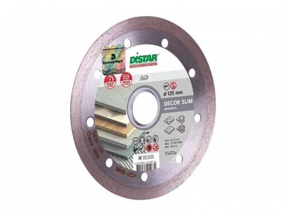 Deimantinis diskas plytelėms Distar Decor Slim 125 mm 1