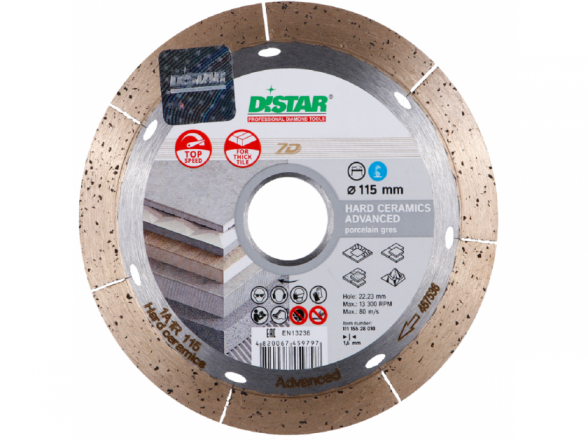 Deimantinis diskas plytelėms Distar Hard Ceramics Advanced 115mm