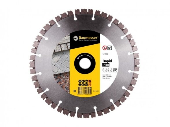 Deimantinis pjovimo diskas betonui  Baumesser Rapid Pro 230mm