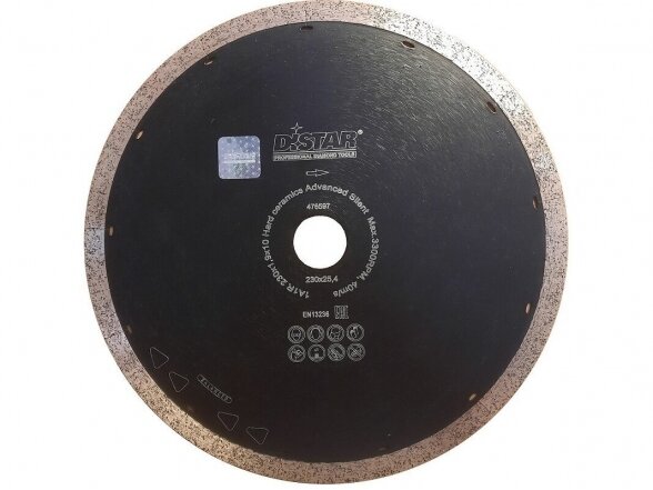 Deimantinis pjovimo diskas Distar Hard Ceramics Advanced Silent 230mm