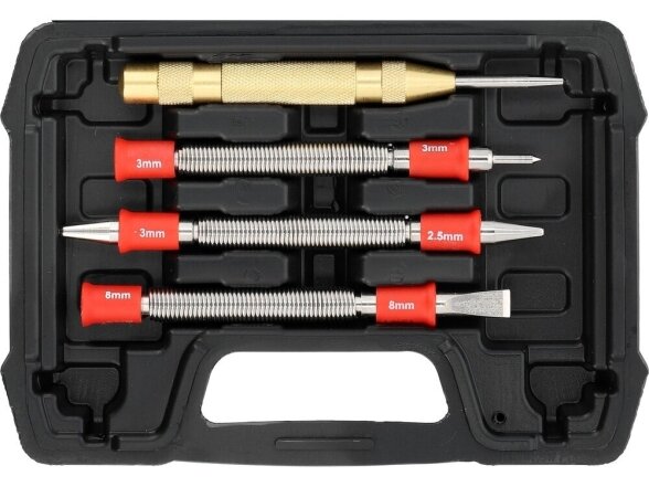 Yato Double-Ended Spring-Loaded Nail Set and Pin Punch Set, 8 pcs. 2 Yato Double-Ended Spring-Loaded Nail Set and Pin Punch Set, 8 pcs. 2
