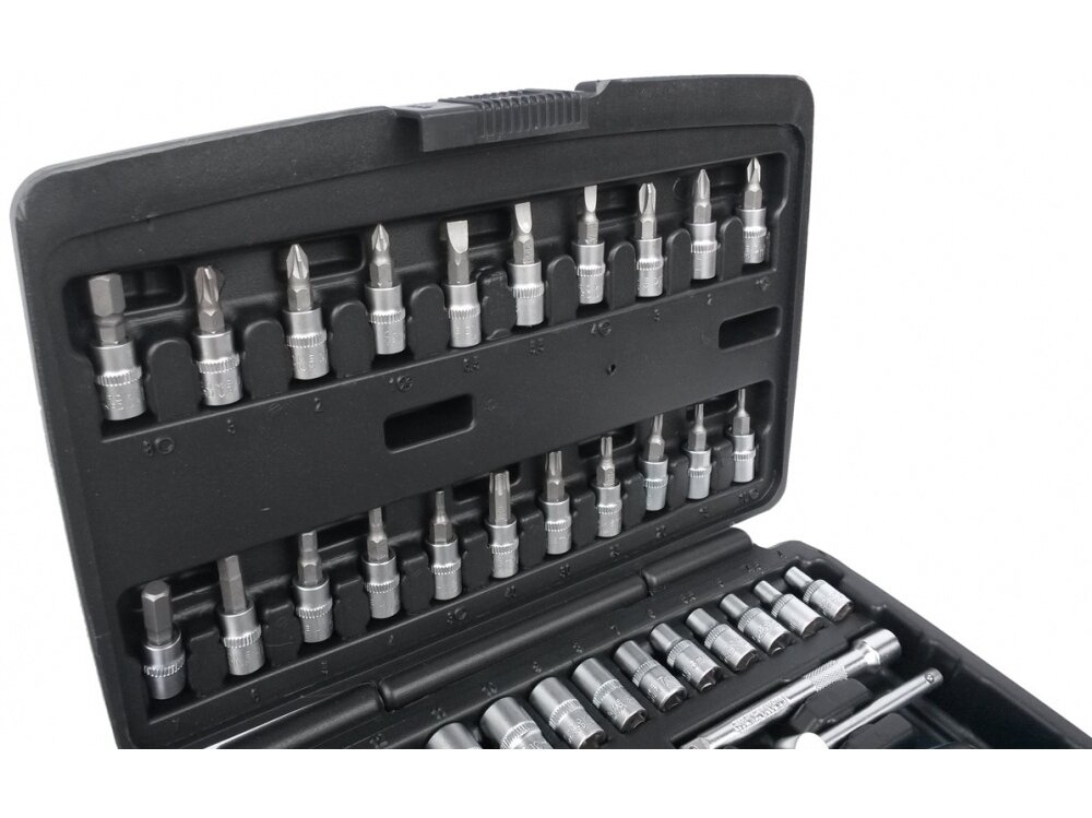 Galvučių su terkšle rinkinys 1/4", 48 vnt. 1 Galvučių su terkšle rinkinys 1/4", 48 vnt. 1