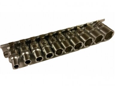 Socket set 1/4", 4-13mm, 10 pcs.