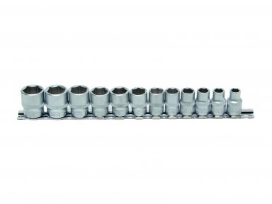 Socket Set 3/8", Hex, 8 - 19 mm, 12 pcs.