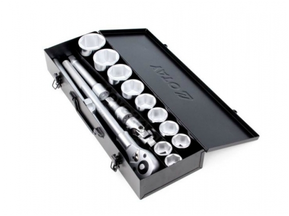 Socket and Wrench Set 30-60mm, 15 pcs, 3/4", Cr-V Socket and Wrench Set 30-60mm, 15 pcs, 3/4", Cr-V