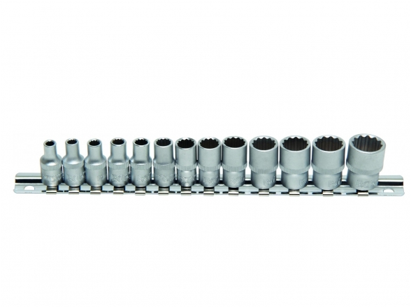Galvučių rinkinys 1/4", 12-kampės, 4-14 mm, 13 vnt. Galvučių rinkinys 1/4", 12-kampės, 4-14 mm, 13 vnt.