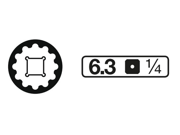Galvutė "Pro Torque®" 1/4", 4-14 mm 1 Galvutė "Pro Torque®" 1/4", 4-14 mm 1