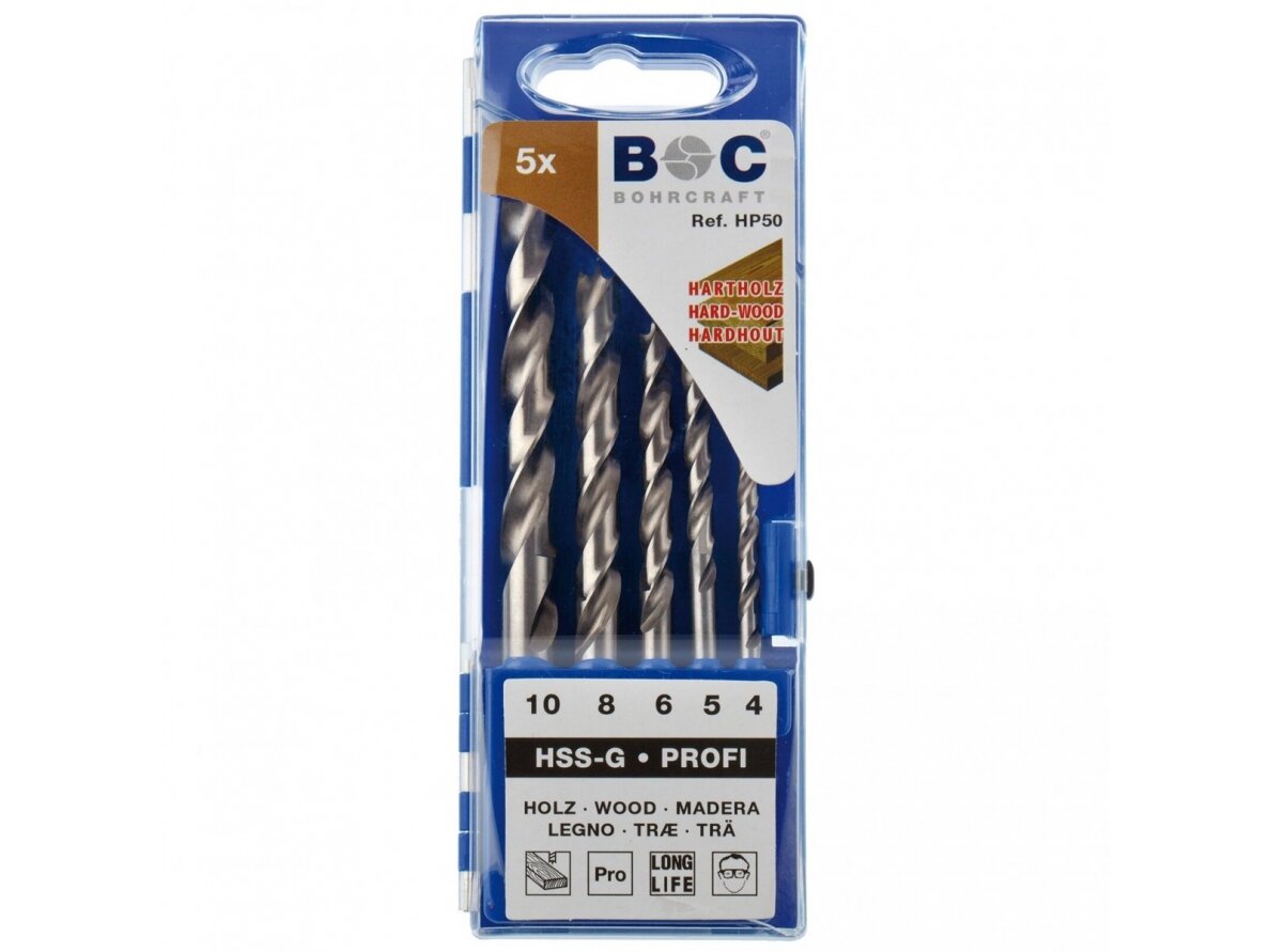 Набор сверл для дерева BOHRCRAFT HP 50 Ø 4/5/6/8/10 (5 шт.) Набор сверл для дерева BOHRCRAFT HP 50 Ø 4/5/6/8/10 (5 шт.)