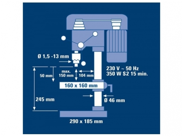 Сверлильный станок Einhell BT-BD 401, 13мм, 350Вт 6