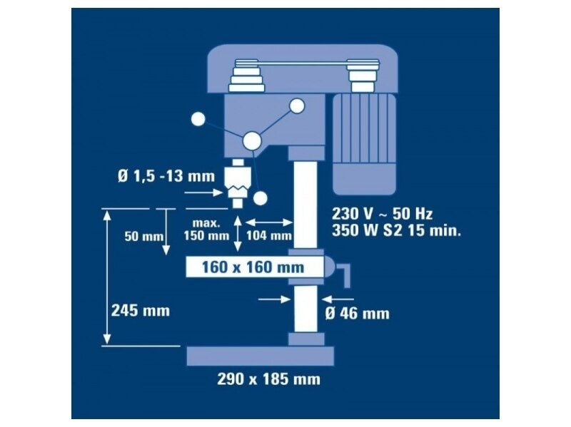 Сверлильный станок Einhell BT-BD 401, 13мм, 350Вт 6