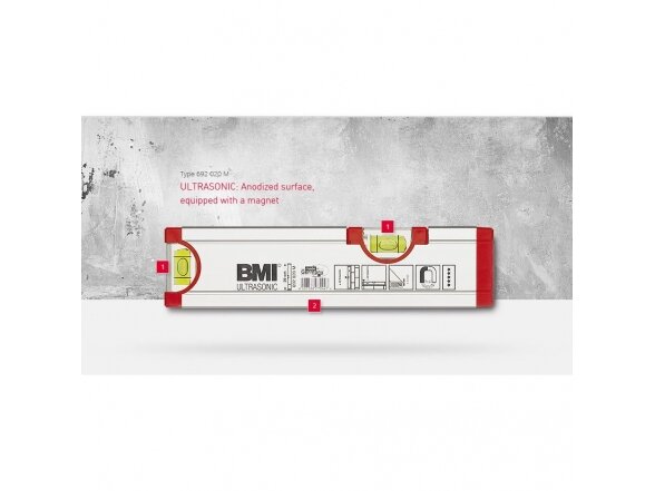 Уровень BMI Ultrasonic (20 см) с магнитом 1 Уровень BMI Ultrasonic (20 см) с магнитом 1