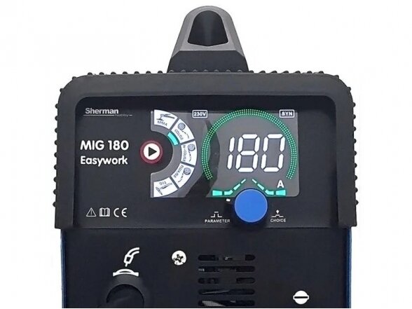Inverterinis suvirinimo pusautomatis Sherman MIG 180 Easywork, 180A, 230V 5 Inverterinis suvirinimo pusautomatis Sherman MIG 180 Easywork, 180A, 230V 5