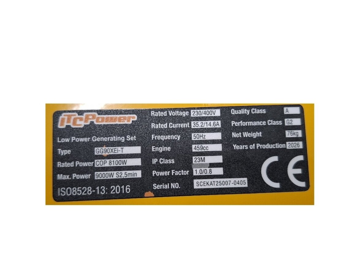 ITCPower GG90XEi-T trifazis inverterinis generatorius su el. starteriu ir ATS, 9 kW, 400/230V 5 ITCPower GG90XEi-T trifazis inverterinis generatorius su el. starteriu ir ATS, 9 kW, 400/230V 5